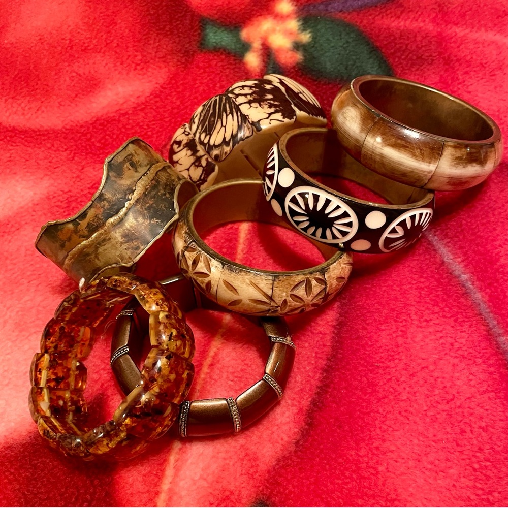 Brown and Gold Bangle Set - Picture 2 of 9